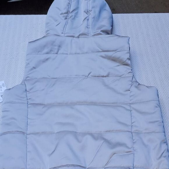 Liz Claiborne Winter Garden Silver Sz. L Zippered Vest Hoodie - Picture 9 of 10